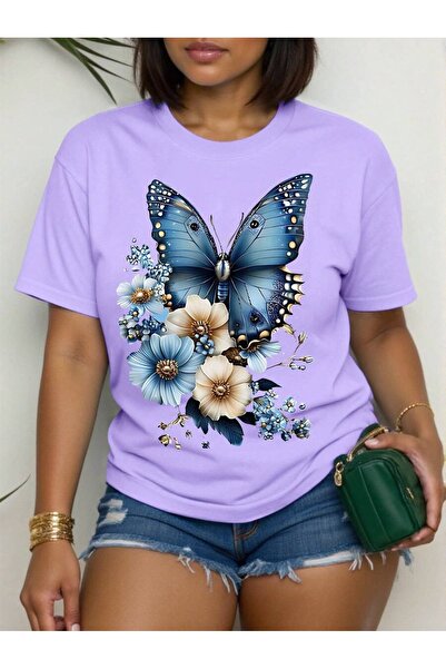 OVER HEAD Fluture Daisy pentru femei cu imprimeu supradimensionat tricou