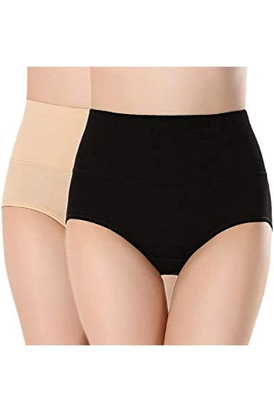 Glamroot Women's Cotton High Waist Full Coverage Tummy Control Panty, Size (M-XXL)