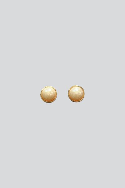 stravis Gold Color Round Pearl Earrings