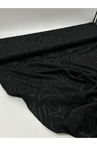 Kumaş Sevdası Jakarlı Floş İpek Kumaş (Eni 150cm) Polyester içermez İç Göstermez Ferace Abaya Elbise