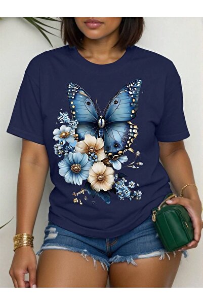 OVER HEAD Жіноча футболка Oversize з принтом «Маргаритка і метелик»