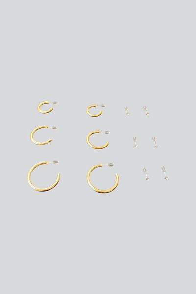 stravis Gold Color 6-Piece Hoop Earring Set