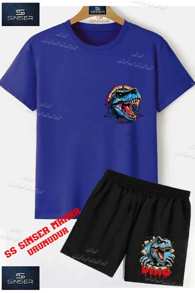 SS SİNSER Tricou cu gât rotund cu imprimeu special „DINOSAUR COLORFUL HEAD” U...
