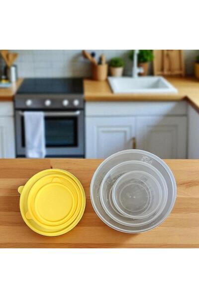 CEPHOME Mtfkbox Set of 3 Plastic Storage Containers Yellow