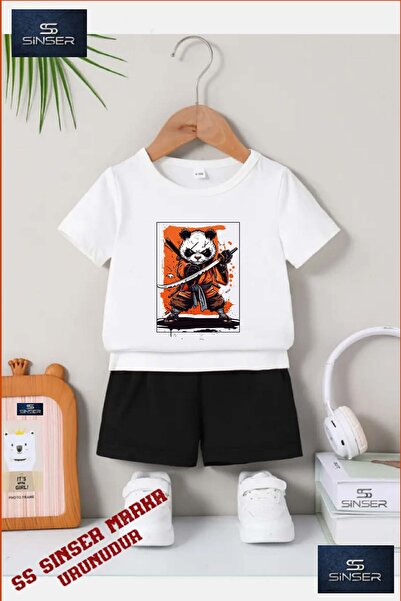 SS SİNSER Παιδικό UNISEX μπλουζάκι με στάμπα "PANDA NINJA SWORD" με λαιμόκοψη...