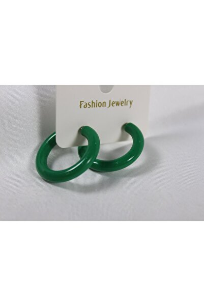 crn accessories Polyester Halka Küpe - Yeşil