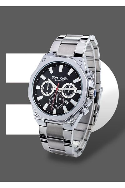 Tom Jones Original 2 Years Guarantee 3 Atm Waterproof Steel Band Men Wrist Watch