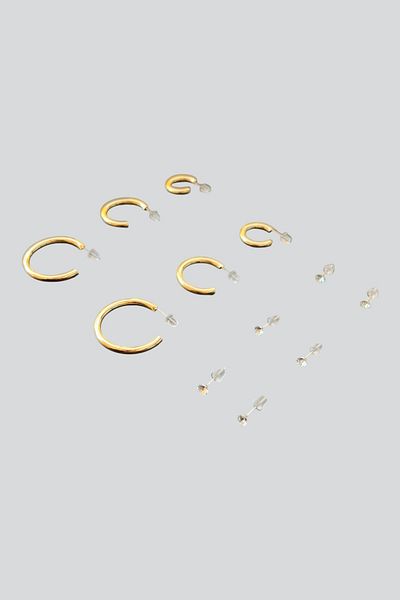 stravis Gold Color 6-Piece Hoop Earring Set