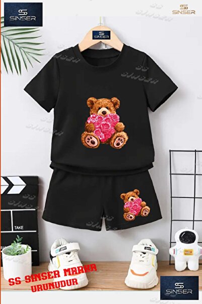 SS SİNSER Children's Unisex “Bear with Gull Heart“ Special Printed Crew Neck ...