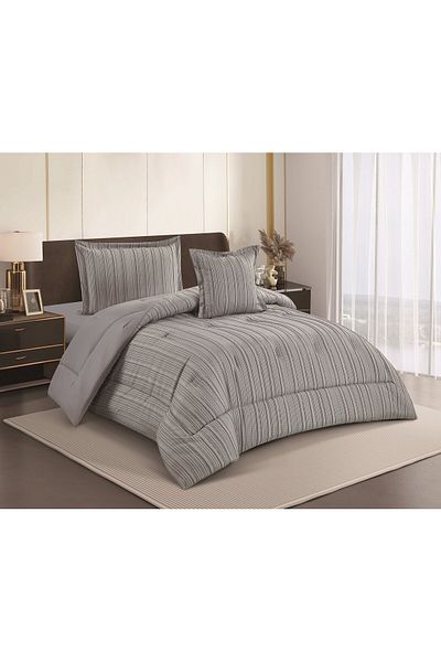 HOURS Horse Comforter Set, Single and a Half, 160 cm, Queen Size, 4 Pieces, Plain