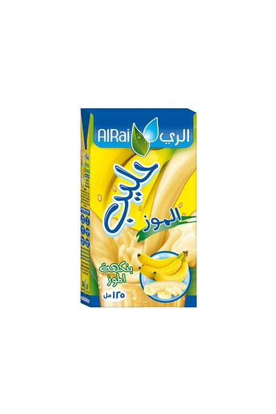 Alrai Al Rai banana flavored milk 125 ml, 18 packs in a carton