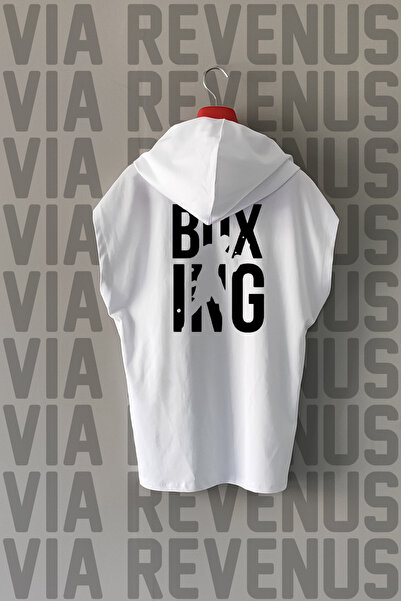 Vordevia Tricou sport 100% bumbac cu glugă, imprimat față și spate, cu mâneci...