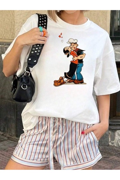 OVER HEAD Femeie Safinaz Temel Reis cu imprimeu supradimensionat tricou