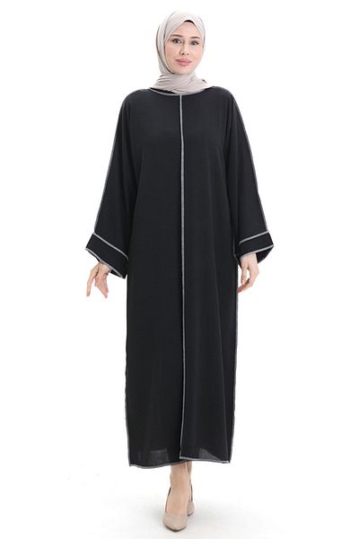 sefamerve Φόρεμα Abaya διπλής όψης 5115-01 Μαύρο