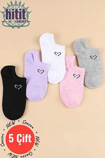 Hitit Socks Kadın 5 Çift Premium Sıkmayan Nefes Alan Babet Çorap Çok Renkli