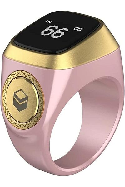 iqibla Smart Tasbih Ring - Muslim Prayer Ring with OLED Display - Pink
