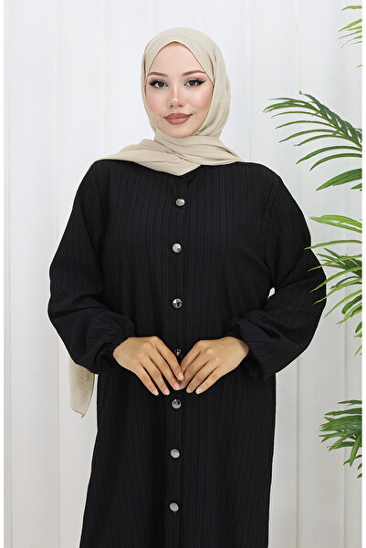 sefamerve Bürümcük Fabric Tunic Trousers Double Set 2093-03 Black