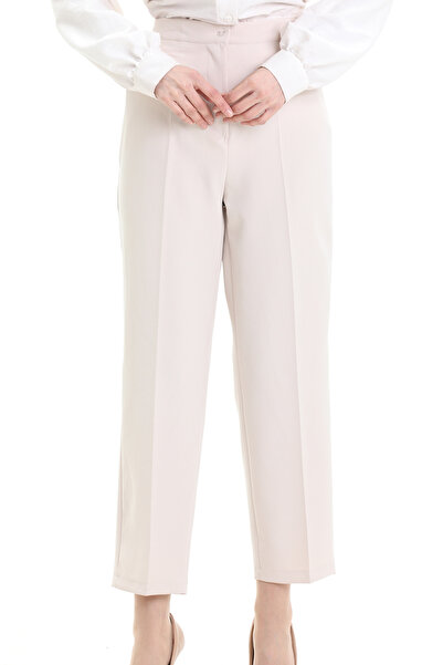 sefamerve Plus Size Pocket Pants 4003-05 Beige