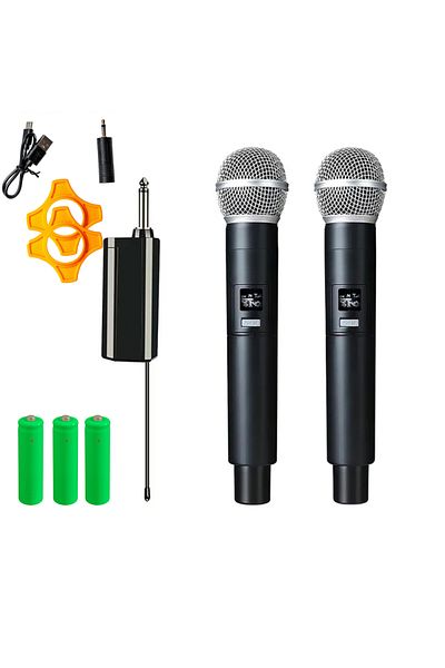 VENTART Set of 2 VENTART Wireless Microphones, with Receiver Jack 6, 35mm, rechargeable, Karaoke