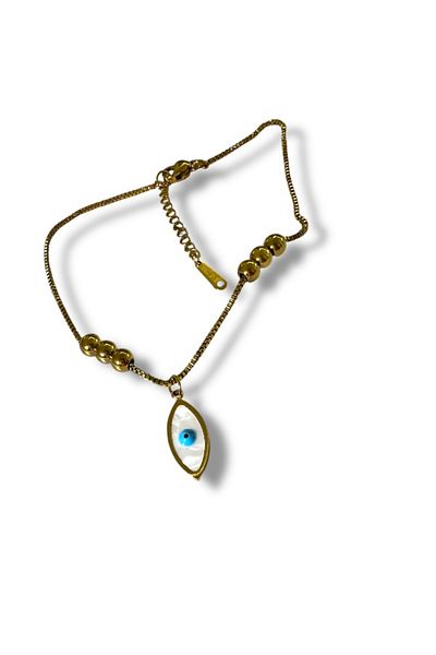 Finery by Nerrs Steel Eye Detailed Anklet