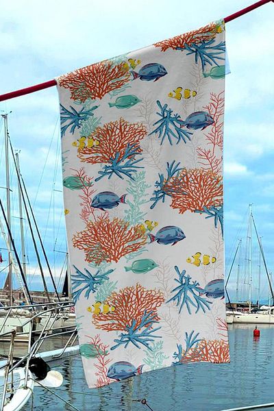 Miami Beach Digital Printed Unisex Sea Pool Beach Towel 70X150 Cm. //H093