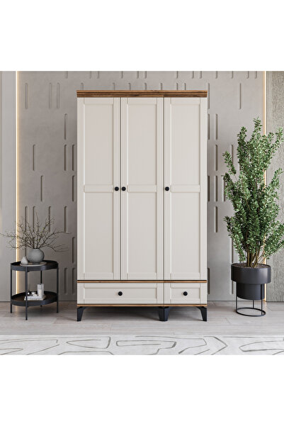 MONZIO Silva 3 Kapaklı Çekmeceli Gardırop %100 MDF