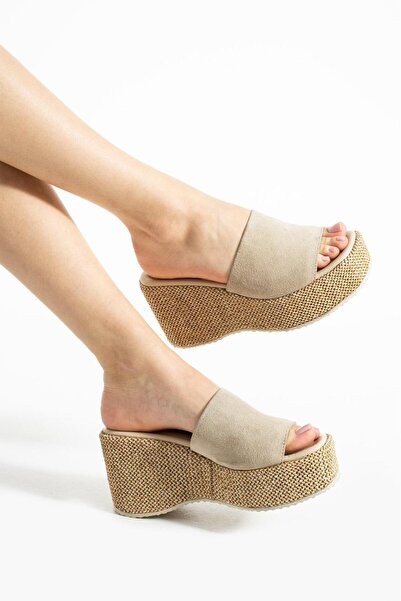 Yula Fashion Shoes Γυναικείες παντόφλες Stella με τακούνι, από γνήσιο δέρμα σ...