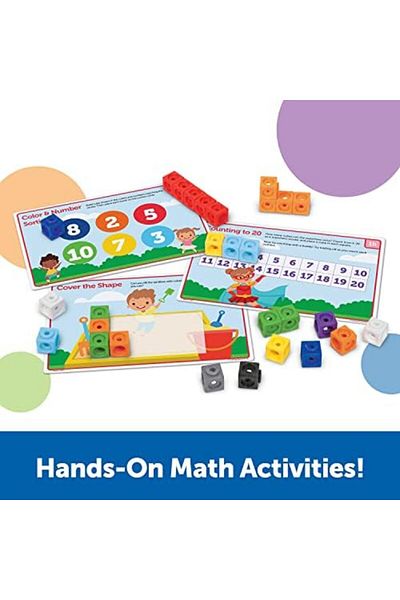 Learning Resources MathLink Cubes Preschool Math Activity Set, 115 Pieces, Ages 3+ Preschool STEM Ac