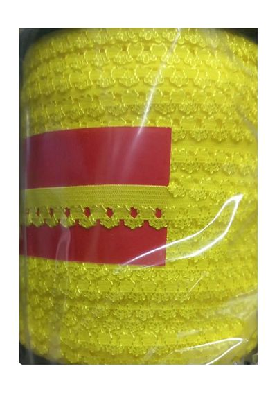 Mu Art Ahşap Laundry Rubber Lace 1 cm 1 Meter Yellow