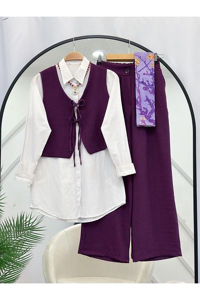VOLT CLOTHİNG Women's Shirt Vest Pants Triple Suit