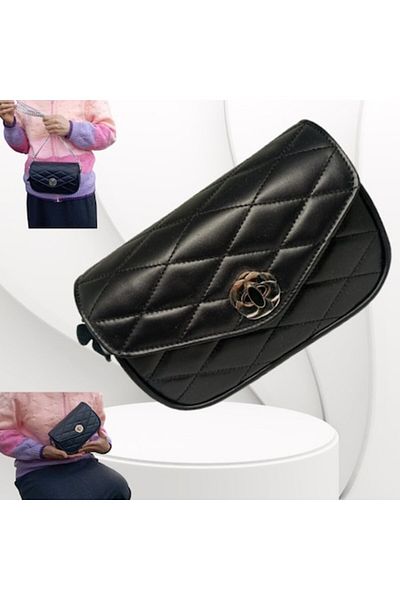 OEM Geantă crossbody, piele, bleumarin, mică și elegantă