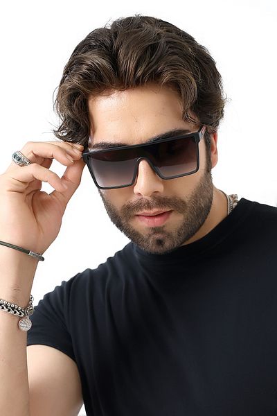 Lozzo Men's Unibody Matte Black Uv400 Sunglasses 23060 C2 m