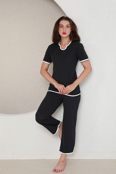FAMES PİJAMA Yazlik Combed Women's Pajama Set