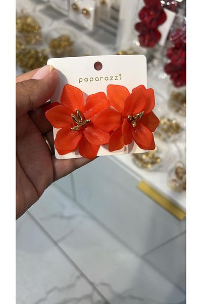 Finery by Nerrs Pomegranate Flower Colorful Flower Earrings