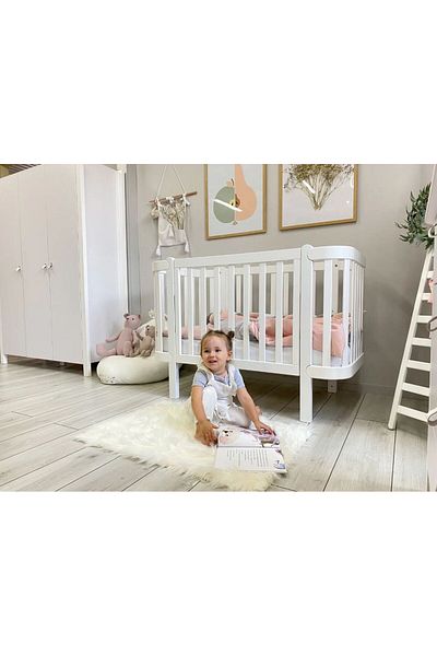 veres Patut pentru copii, 120×60 cm, din lemn masiv de fag