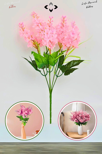 LİGROUND 1 قطعة 5 فروع زهرة اللافندر الاصطناعية ديكور المنزل زهرة زفاف زهرة طاولة مزهرية زهرة 35 سنتيمتر