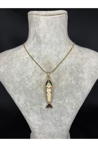 Mos Tespih Special Design Steel Fish Figured Necklace