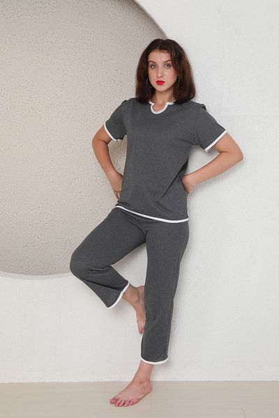 FAMES PİJAMA Yazlik Combed Women's Pajama Set