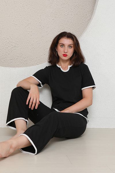 FAMES PİJAMA Yazlik Combed Women's Pajama Set