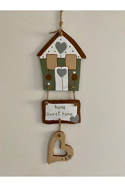 NO BRAND El Yapımı Seramik “Home Sweet Home” Duvar Süsü