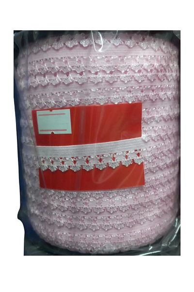 Mu Art Ahşap Laundry Rubber Lace 1 cm 1 Meter Light Pink