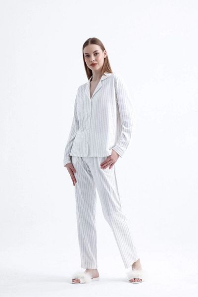 Kocabey 775 Women's Striped Combed Cotton Pajamas Set