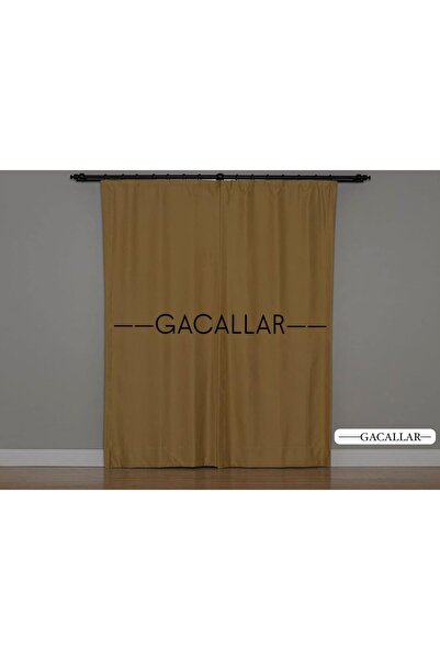 GACALLAR HOUSE Dable Blackout 3 Layer Mustard Color Without Piles (Can Be Used as Day Fonperde Night Sunshield)