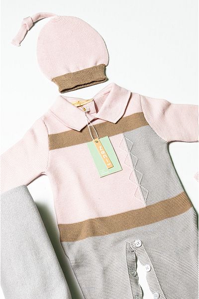 ZENİ BABY Newborn 5-Piece Knitted Knitwear Jumpsuit Set