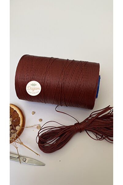 Düğüm Hobi Atölyesi 1 mm Kiremit Kahverengi 10 Metre Mumlu Saraç İp Bileklik ...