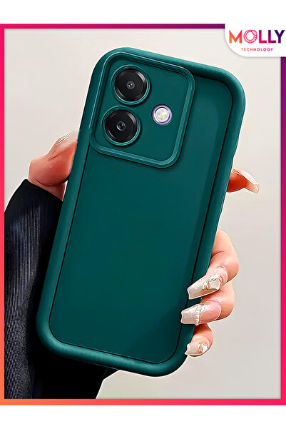 Molly REALME NOTE 60 İçin Çam Yeşili Kenarları Kalın Pan Silikon Kılıf