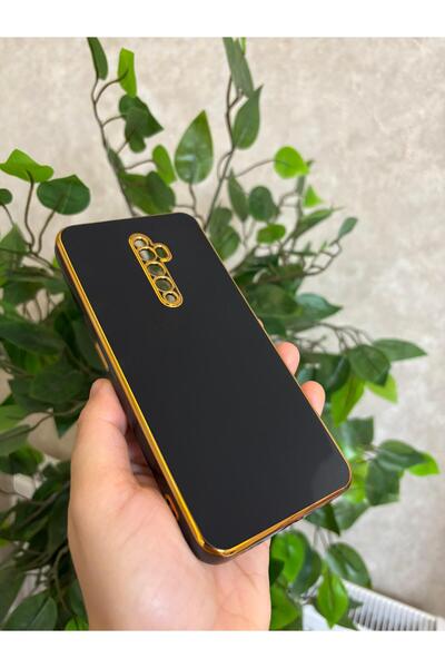 Hatreds Oppo Reno 2Z Kılıf Gold Kenarlı Kamera Koruma Çıkıntılı Parlak Tasarı...