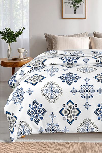 Lorien Crystal Patterned, Jacquard and Printed 100% Cotton Double Pique (Bedding Cover) – 195X235 cm