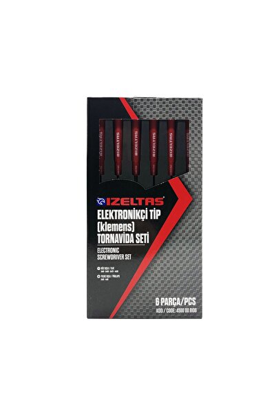 İzeltaş 4500008106 Elektronikçi Tip Klemens Tornavida Seti 6 Parça