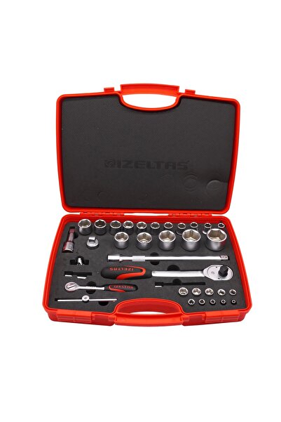 İzeltaş 1113001038 1/4''-1/2'' Altı Köşe Lokma Anahtar Takımı 35 Parça
